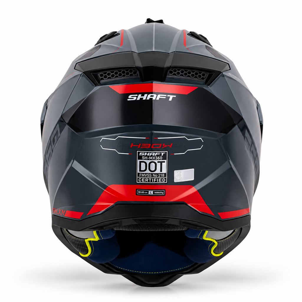 Casco Shaft MX360 Kosh Gris/Rojo - foto 3