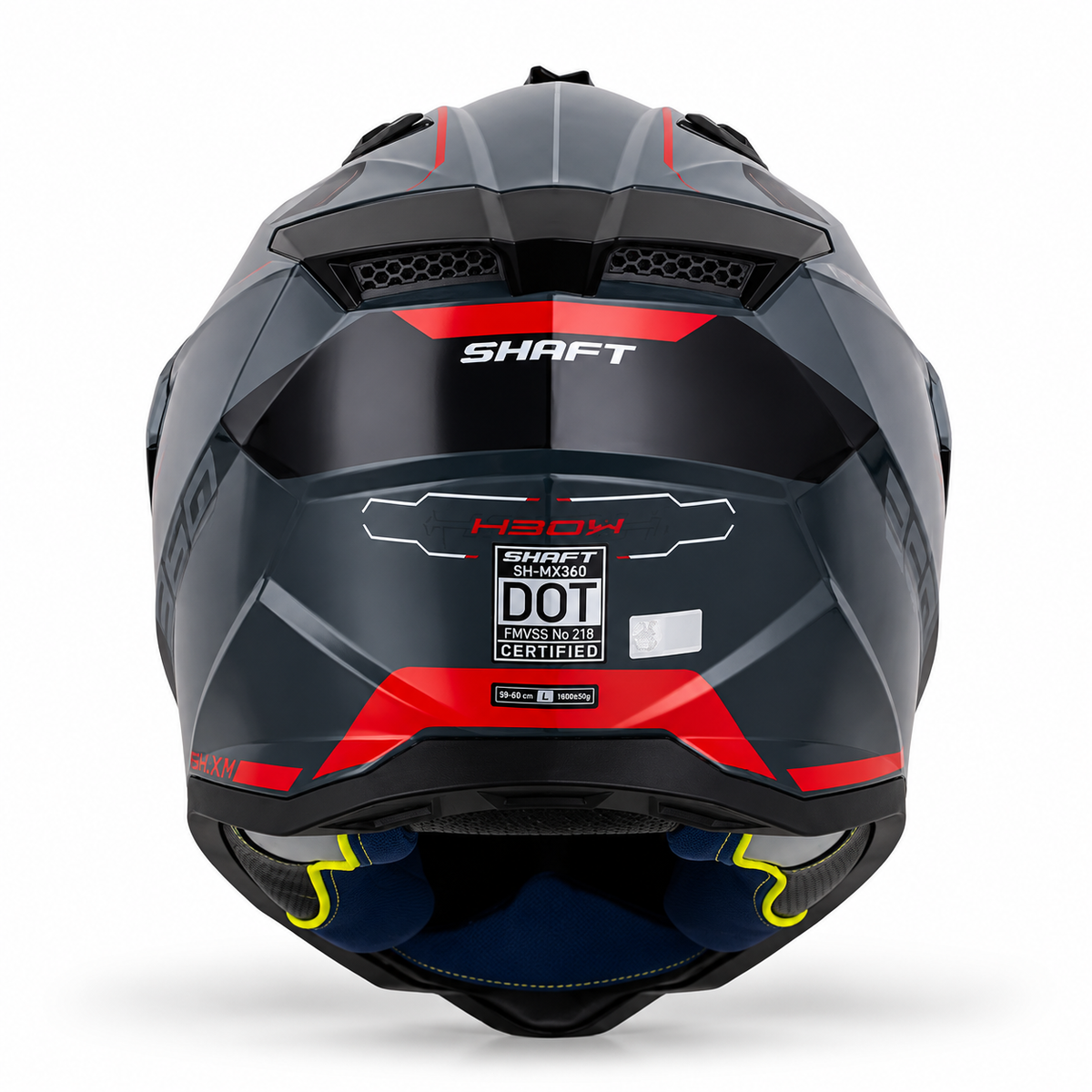 Casco Shaft MX360 Kosh Gris/Rojo - foto 3