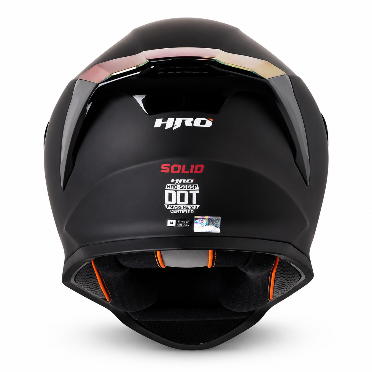Casco HRO 506 Solid Negro Mate/Rojo