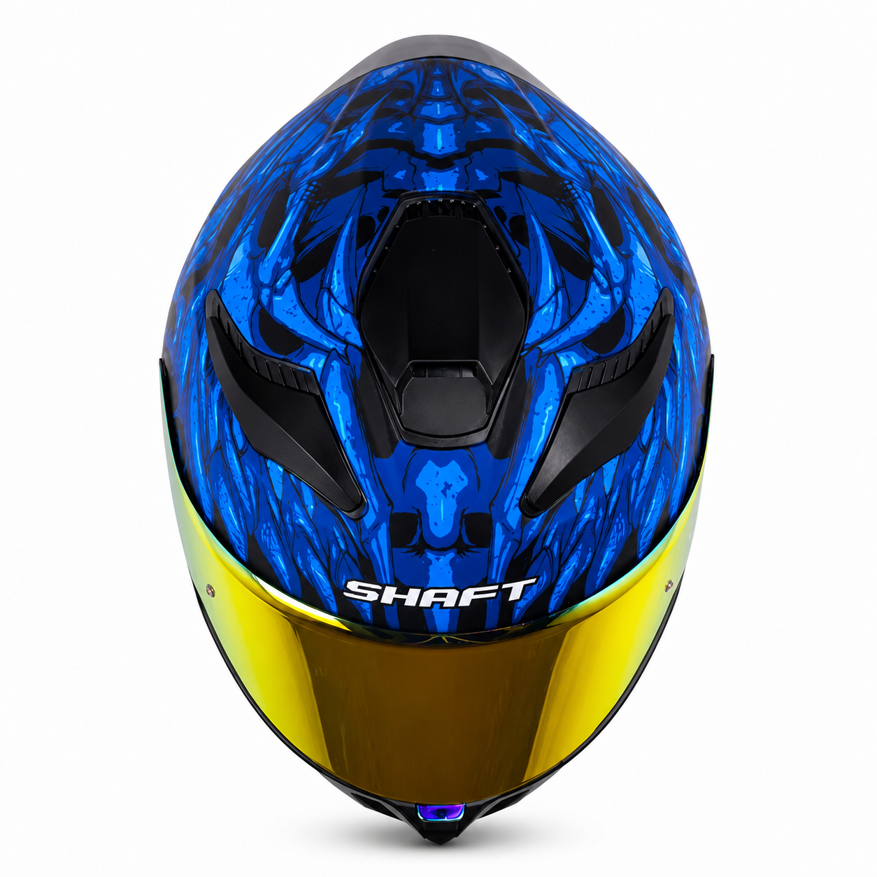 Casco Shaft 584 Skull Clad Negro Mate/Azul
