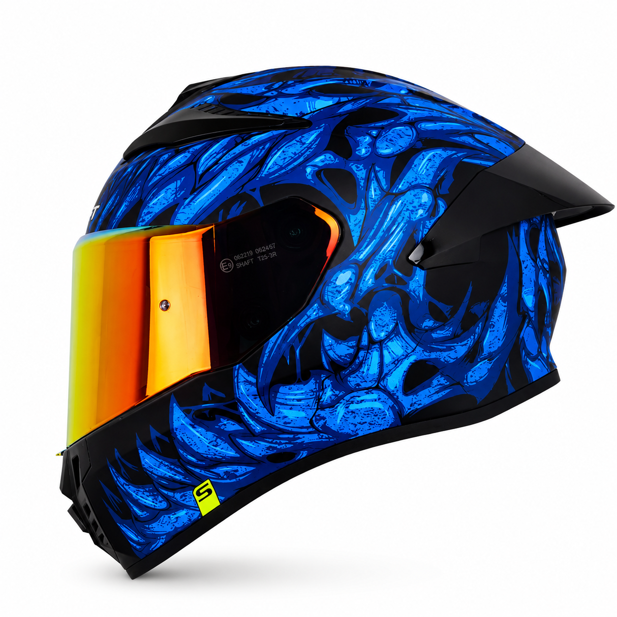 Casco Shaft 584 Skull Clad Negro Mate/Azul