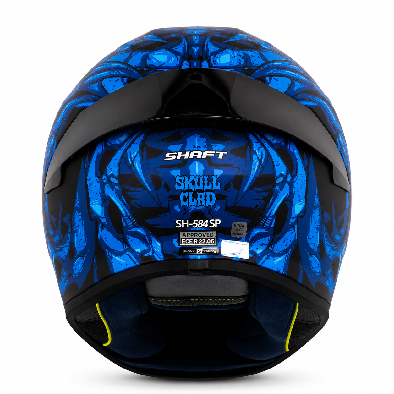 Casco Shaft 584 Skull Clad Negro Mate/Azul