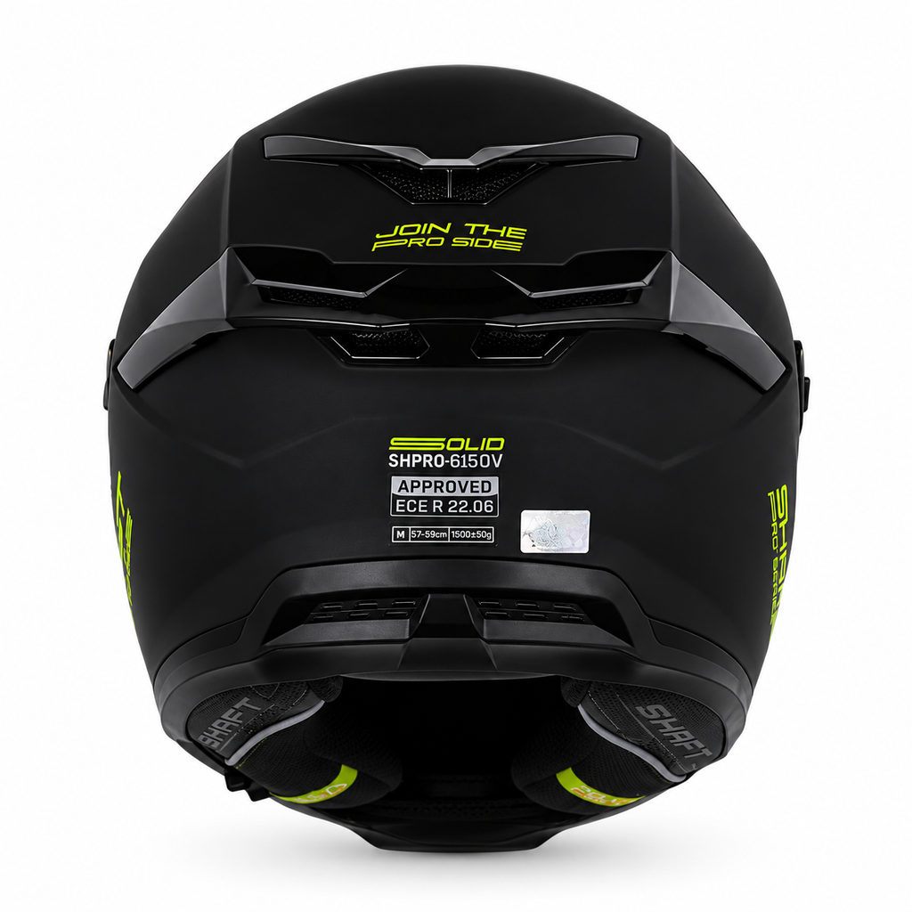 Casco Shaft Pro 615 Solid Negro Mate/Amarillo