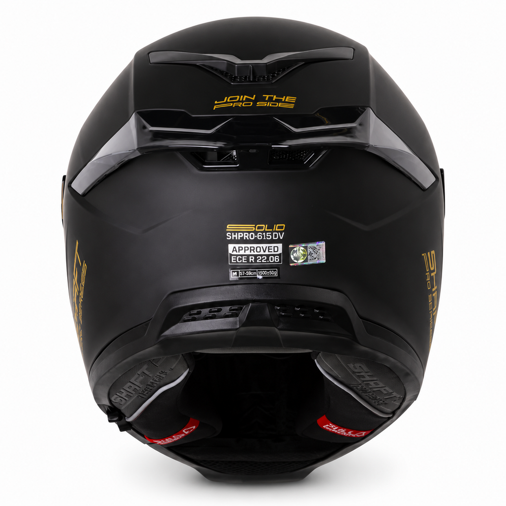 Casco Shaft Pro 615 Solid Negro Mate/Dorado