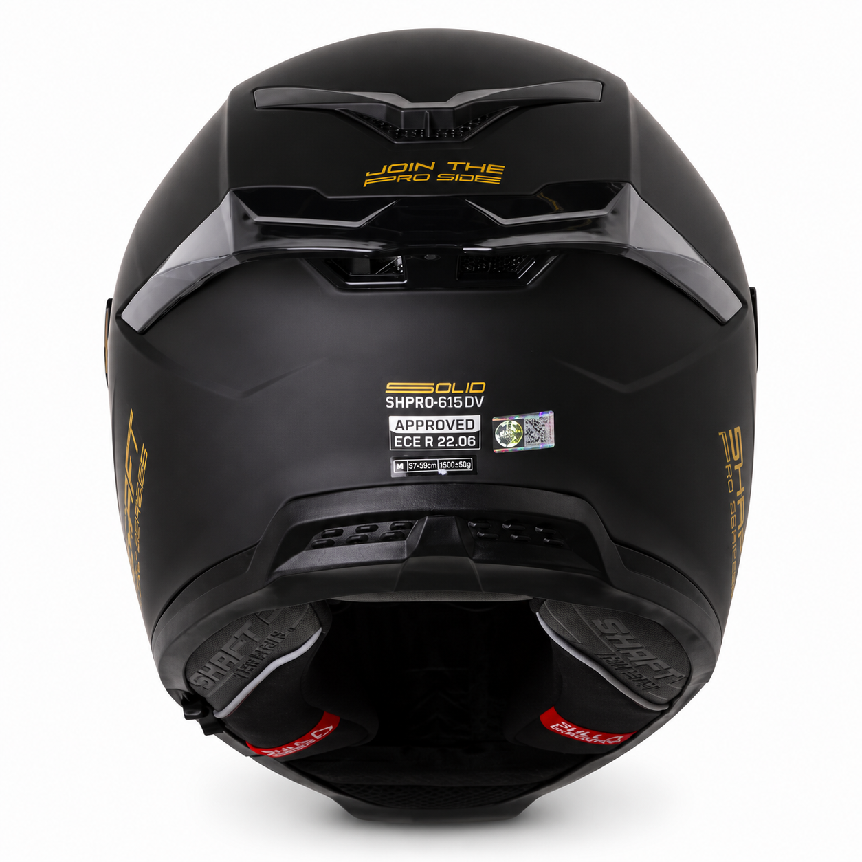 Casco Shaft Pro 615 Solid Negro Mate/Dorado