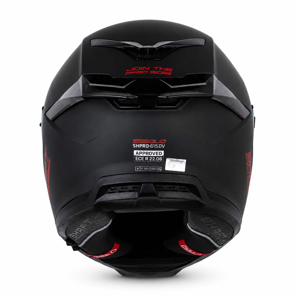 Casco Shaft Pro 615 Solid Negro Mate/Rojo