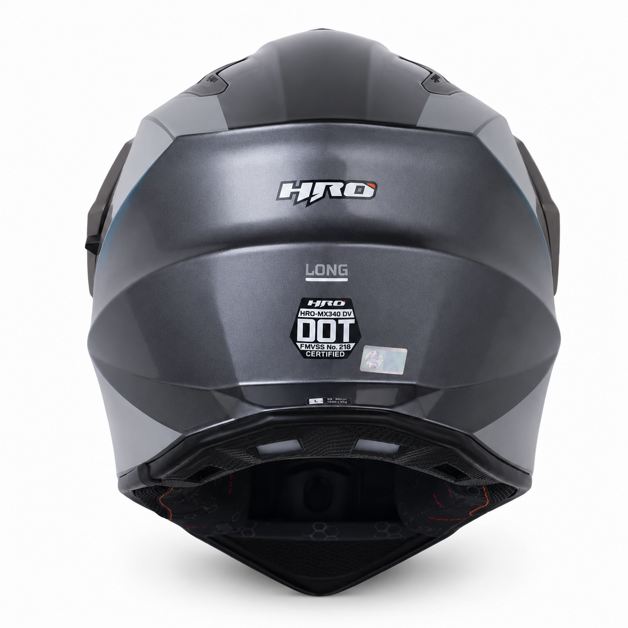 Casco HRO MX340 Long Plata