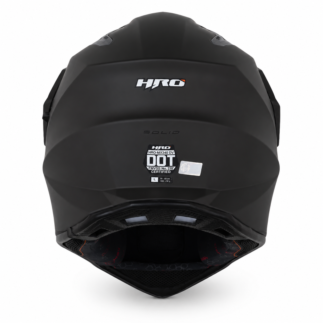 Casco HRO MX340 Solid Gris/Negro