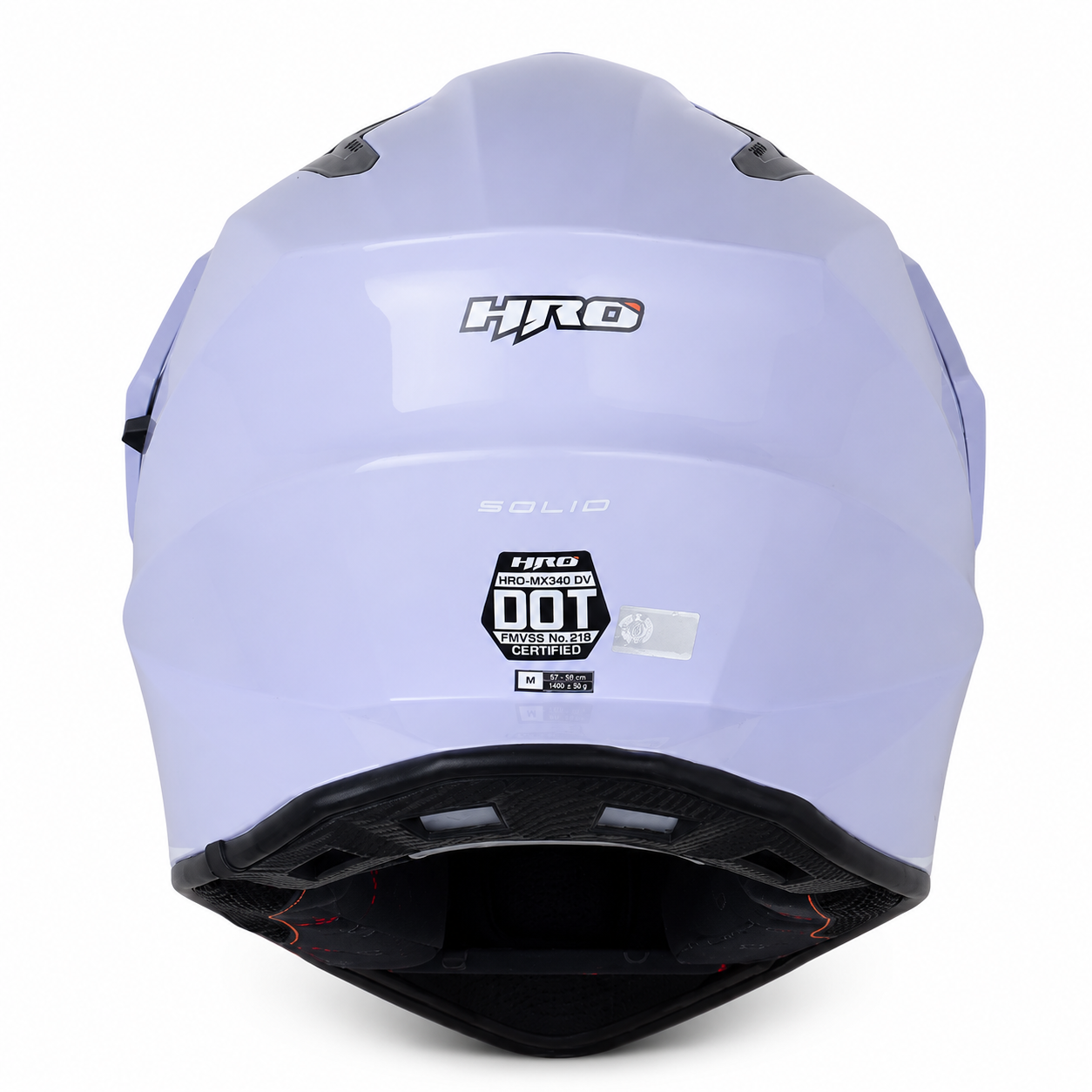 Casco HRO MX340 Solid Morado/Blanco