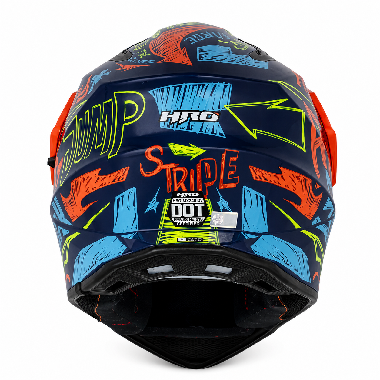 Casco HRO MX340 Stripe Azul/Naranja