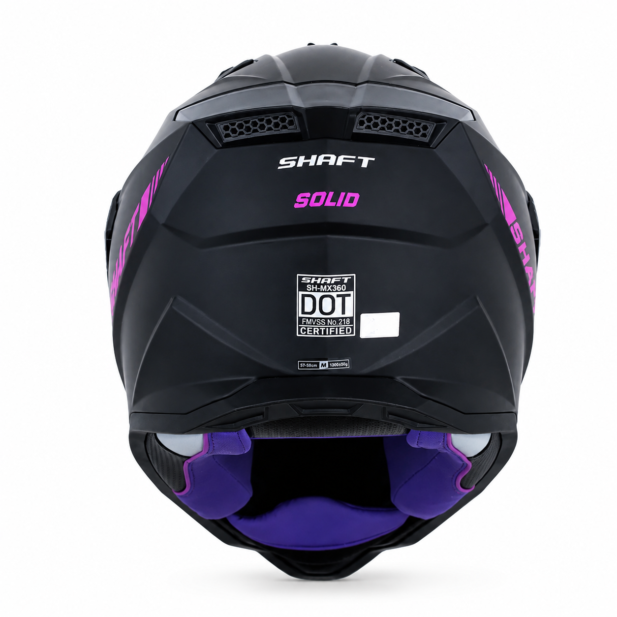 Casco Shaft MX360 Solid Negro Mate/Morado
